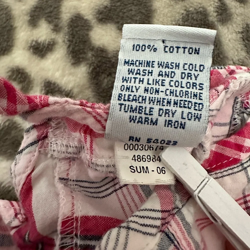 Old Navy Plaid Patchwork Onesie One Piece Romper in White Pink Size 6-12 months